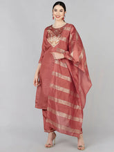 Poly Silk Yoke Design Kurta Trousers-PKSKD1377